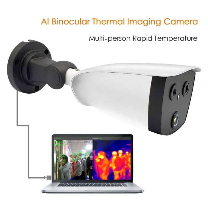 1080P Binocular Fever Detection AI Human Body Temperature Thermal Camera